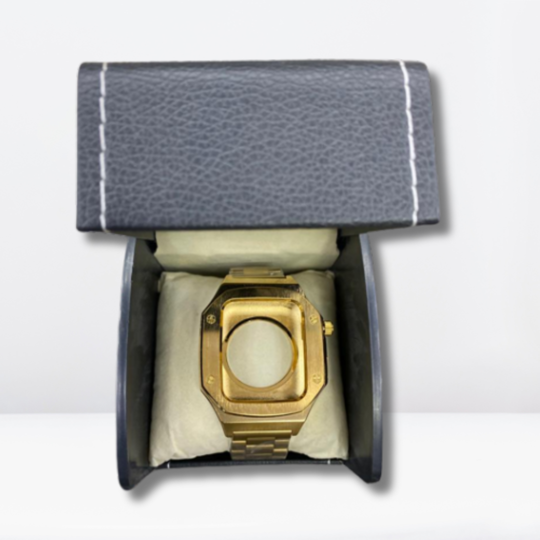 Luxury Stainless Steel Premium Strap and Case for iWatch 44 MM (Gold)