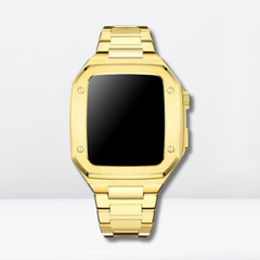 Luxury Stainless Steel Premium Strap and Case for iWatch 44 MM (Gold)
