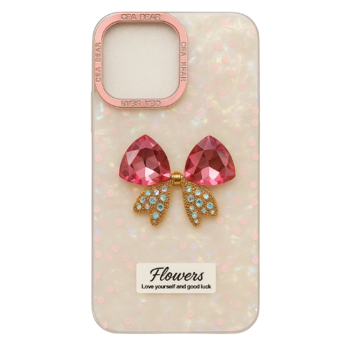 Luxury Crystal Bow Phone Case – Protective & Stylish iPhone Cover