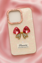 Protective Apple iPhone Back Cover - Luxury Crystal Bow Phone Case – Protective & Stylish iPhone Cover - Style 4