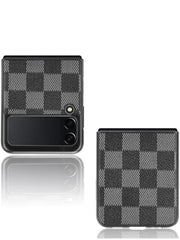 Luxury Leather Texture Flip 4 Case with Keychain – Stylish Protection for Samsung Galaxy Z Flip 4