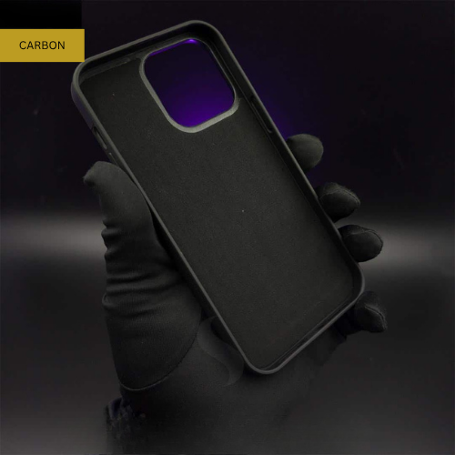 Luxury Lion Carbon Fiber Case with Crocodile Texture & Gold Detailing – iPhone Series