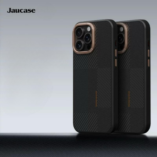 Luxury iPhone Case – MagSafe Compatible Carbon Texture with Metal Frame