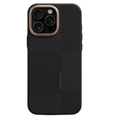 Luxury iPhone Case – MagSafe Compatible Carbon Texture with Metal Frame