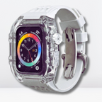 Luxury fully transparent poly carbonate Modification Kit for iWatch White Color Mobile Case by CoverMeUp - Style 2