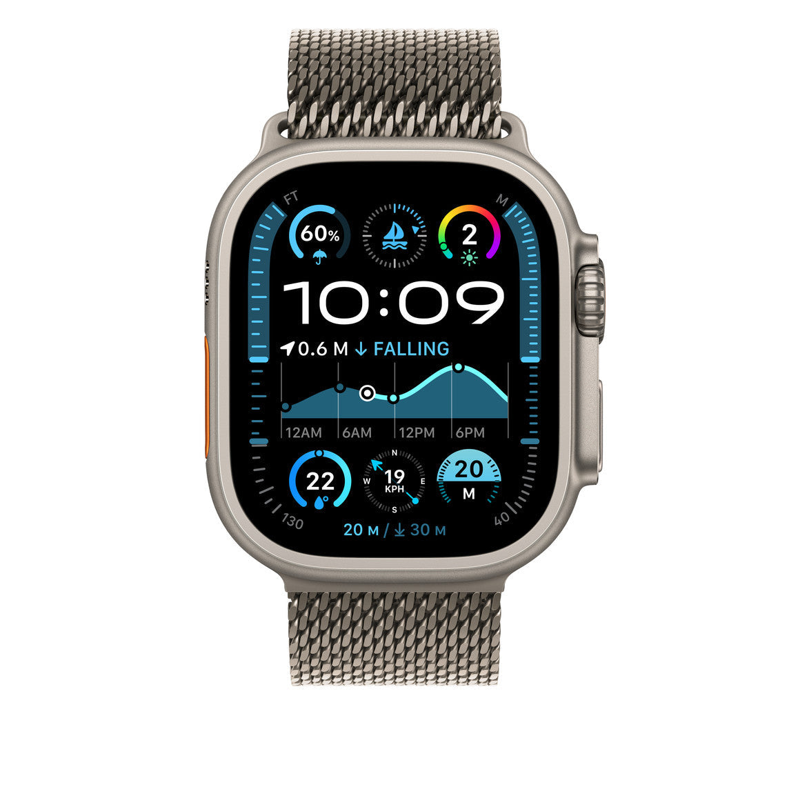 New Style Milanese Loop for Apple iWatch 44/45/46/49mm (Natural Titanium)