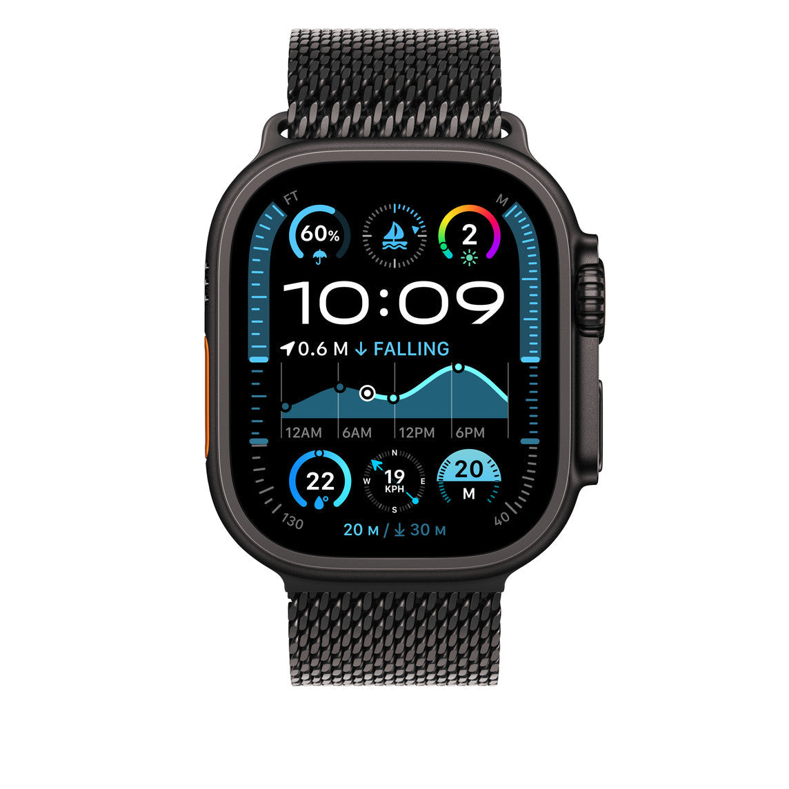 New Style Milanese Loop for Apple iWatch 44/45/46/49mm (Black)