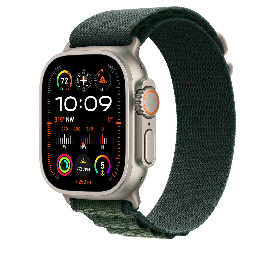 Dark Green Alpine Loop With Silver Metal Connectors (44mm /45mm /46mm & 49mm)