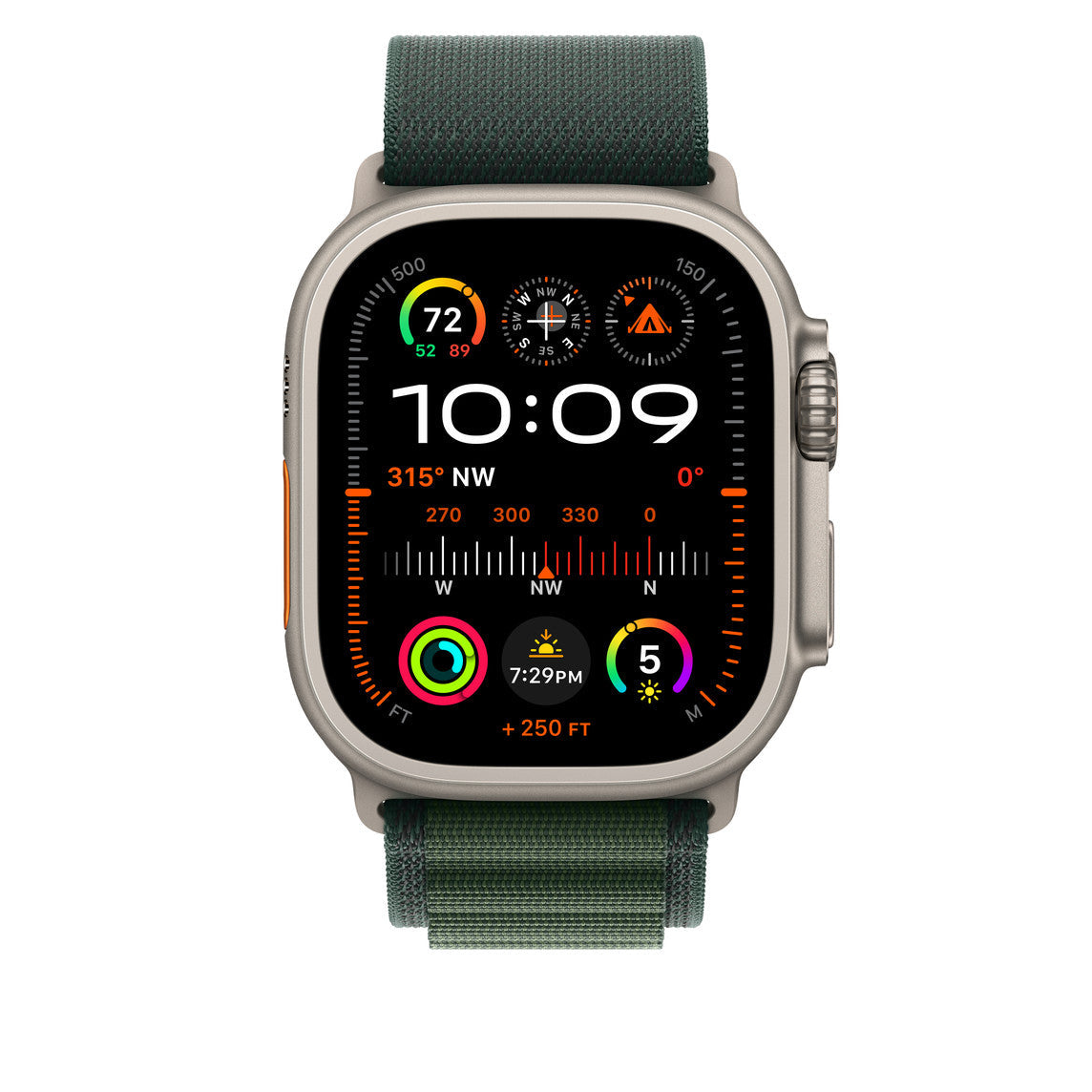 Dark Green Alpine Loop With Silver Metal Connectors (44mm /45mm /46mm & 49mm)