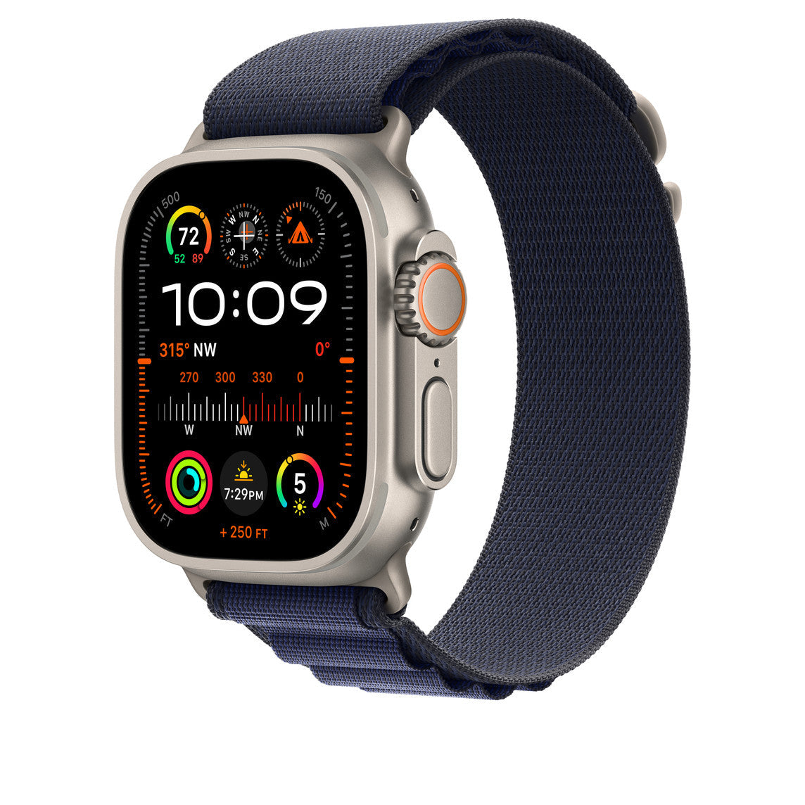 Navy Blue Alpine Loop With Silver Metal Connectors (44mm /45mm /46mm & 49mm)