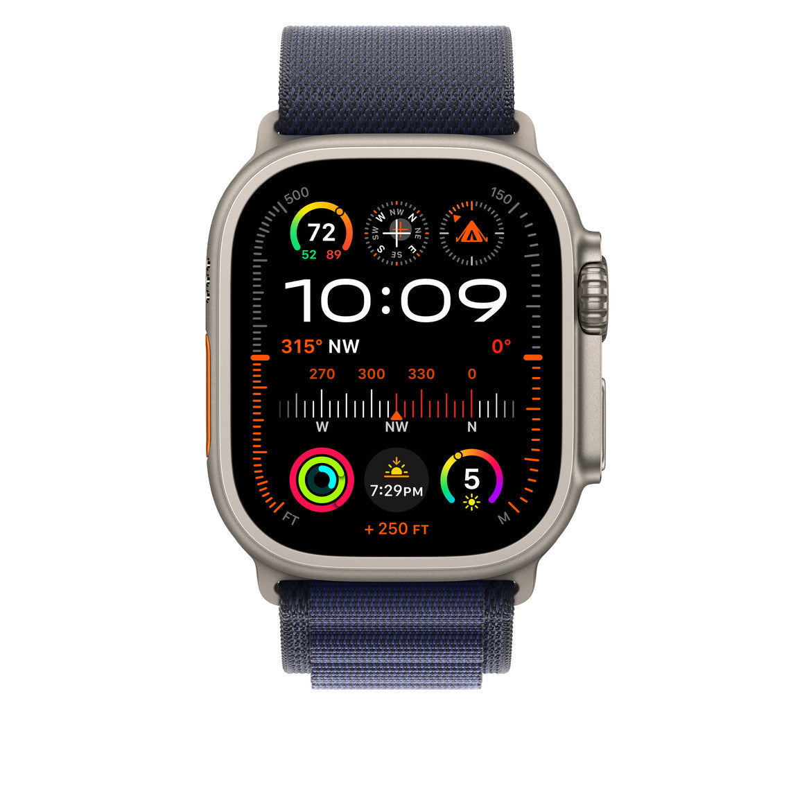 Navy Blue Alpine Loop With Silver Metal Connectors (44mm /45mm /46mm & 49mm)