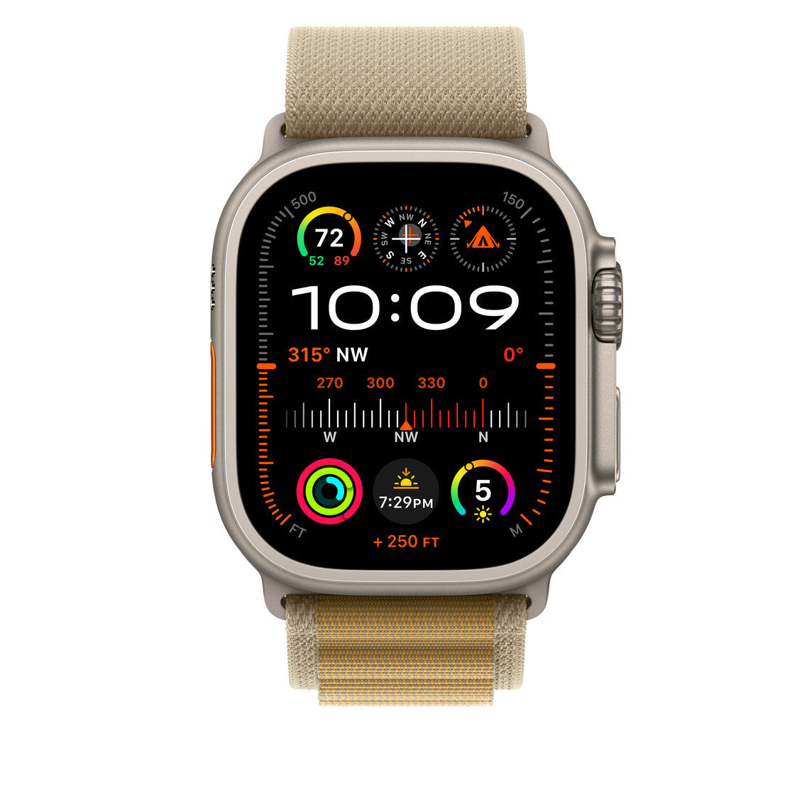 Tan Alpine Loop With Silver Metal Connectors (44mm /45mm /46mm & 49mm)