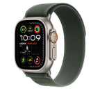 Dark Green Trail Loop for iWatch 44/45/46mm & 49mmUltra with Silver Metal Connectors Mobile Case by CoverMeUp - Style 2