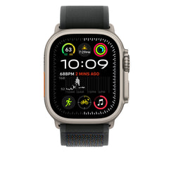 Black Trail Loop for iWatch 38/40/41mm & (42mmSeries10) with Silver Metal Connectors