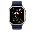 Navy Blue Trail Loop for iWatch 44/45/46mm & 49mmUltra with Silver Metal Connectors Mobile Case by CoverMeUp - Style 3