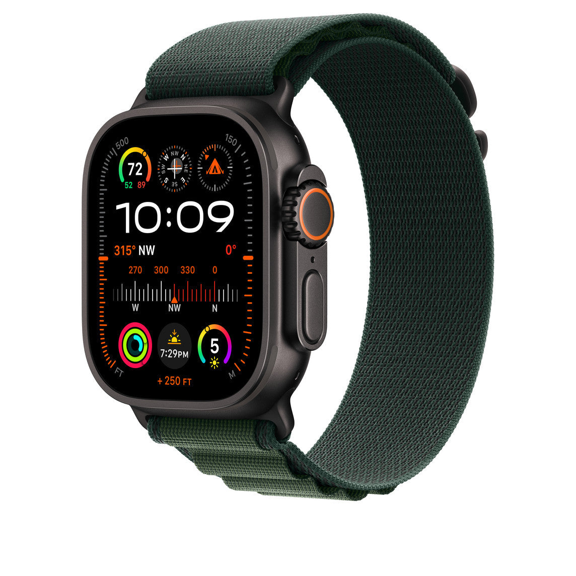 Dark Green Alpine Loop With Black Metal Connectors (44mm /45mm /46mm & 49mm)