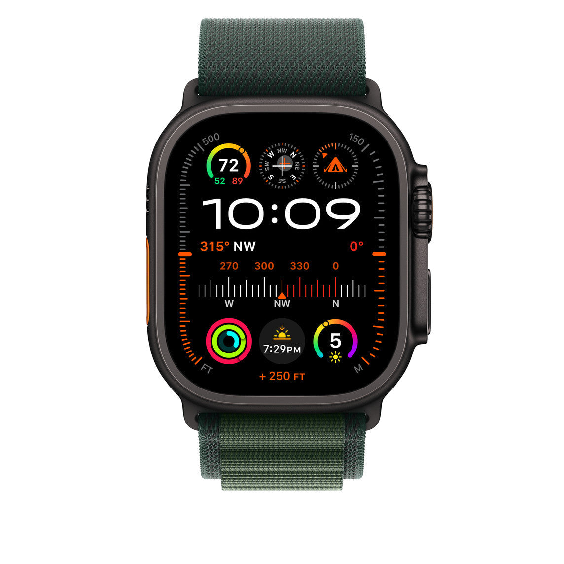 Dark Green Alpine Loop With Black Metal Connectors (44mm /45mm /46mm & 49mm)