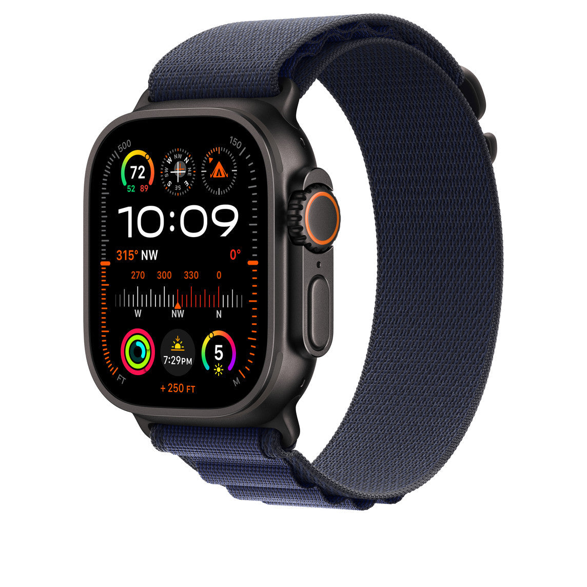 Navy Blue Alpine Loop With Black Metal Connectors (44mm /45mm /46mm & 49mm)
