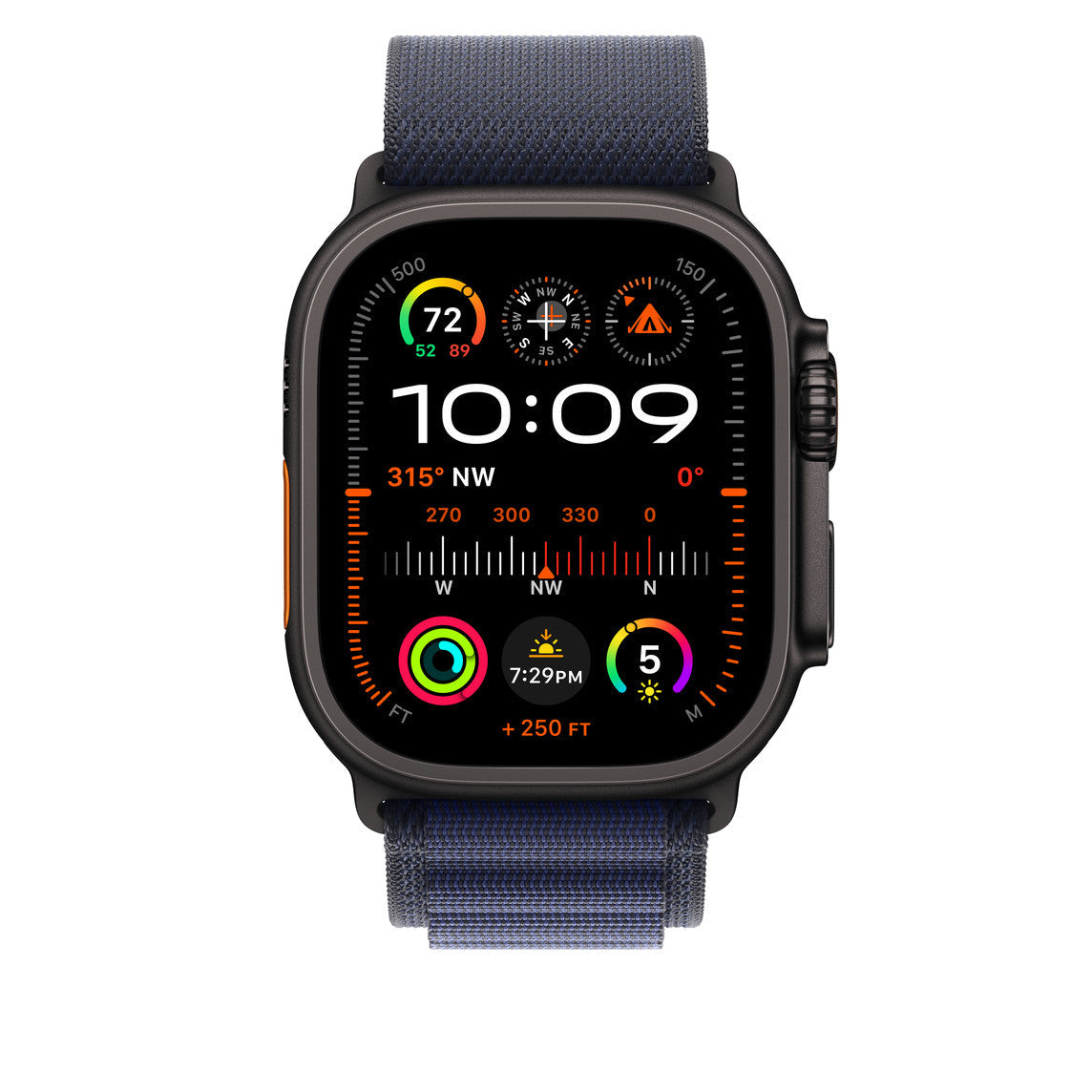 Navy Blue Alpine Loop With Black Metal Connectors (44mm /45mm /46mm & 49mm)