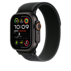 Black Trail Loop for iWatch 44/45/46mm & 49mmUltra with Black Metal Connectors Mobile Case by CoverMeUp - Style 2