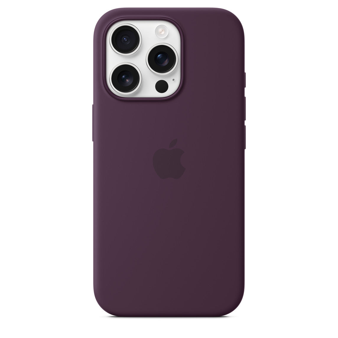 Protective Apple iPhone Back Cover - Logo Silicon Case for iPhone 16 Pro (Plum) - Style 4