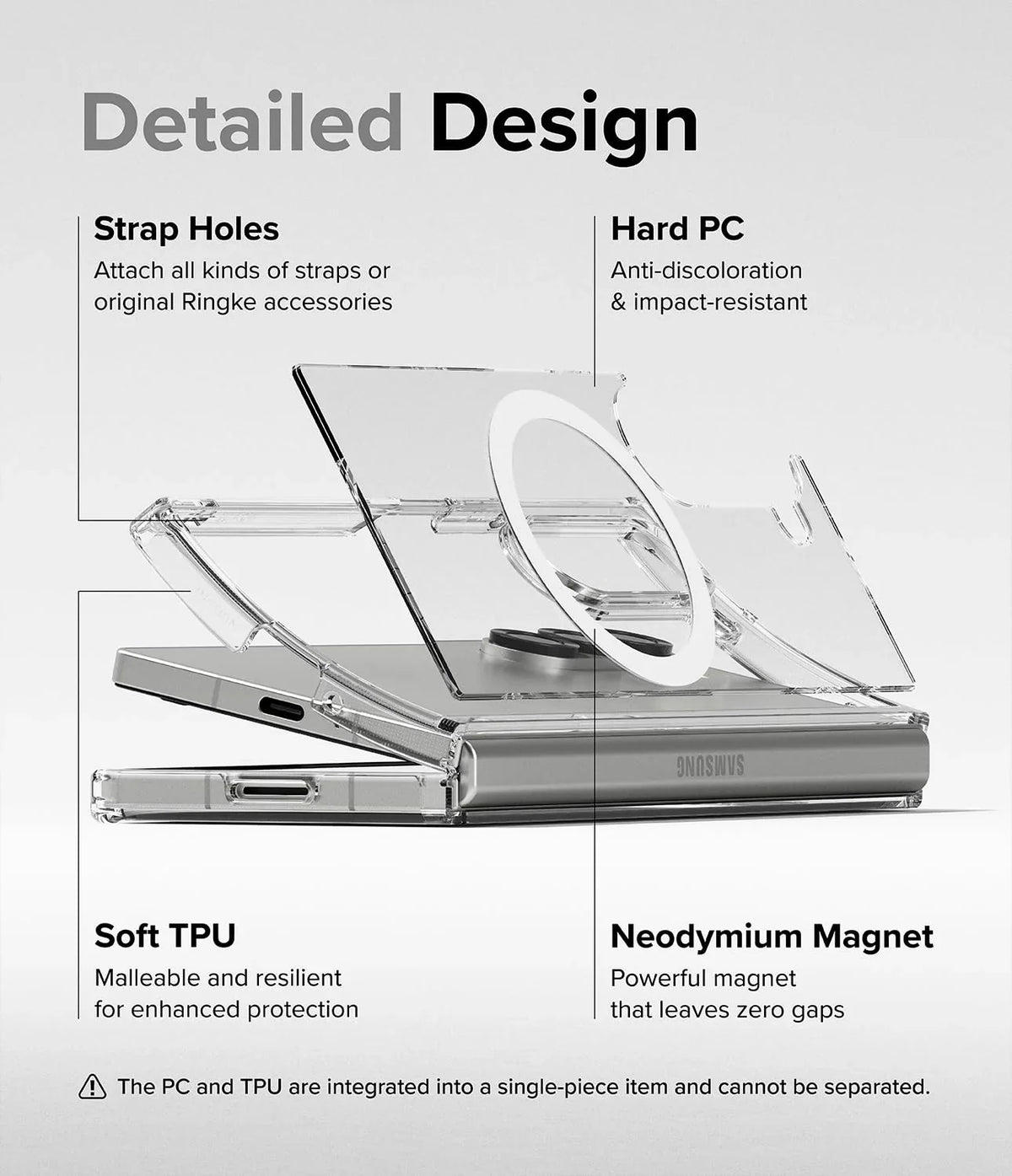 Samsung Galaxy Z Fold7 Cristal Clear Anti-Yellow Hard PC Magsafe Case - Ice Clear