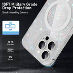 Protective Apple iPhone Back Cover - MagSafe Glitter Transparent Hard TPU iPhone Case – Shockproof | Scratch Resistant | Wireless Charging Compatible - Style 5