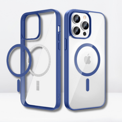 Magnetic Case with Built-in Magnets, Clear Hard Case for iPhone (Black)