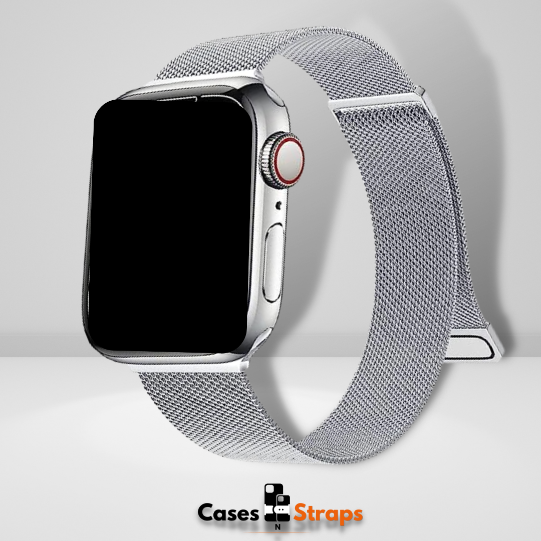 iWatch Magnetic Milanese Loop Band Silver Color Mobile Case by CoverMeUp - Style 2