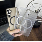 Magnetic Charging Case with Vertical Stripe Design – Shockproof & Stylish Mobile Case by CoverMeUp - Style 3