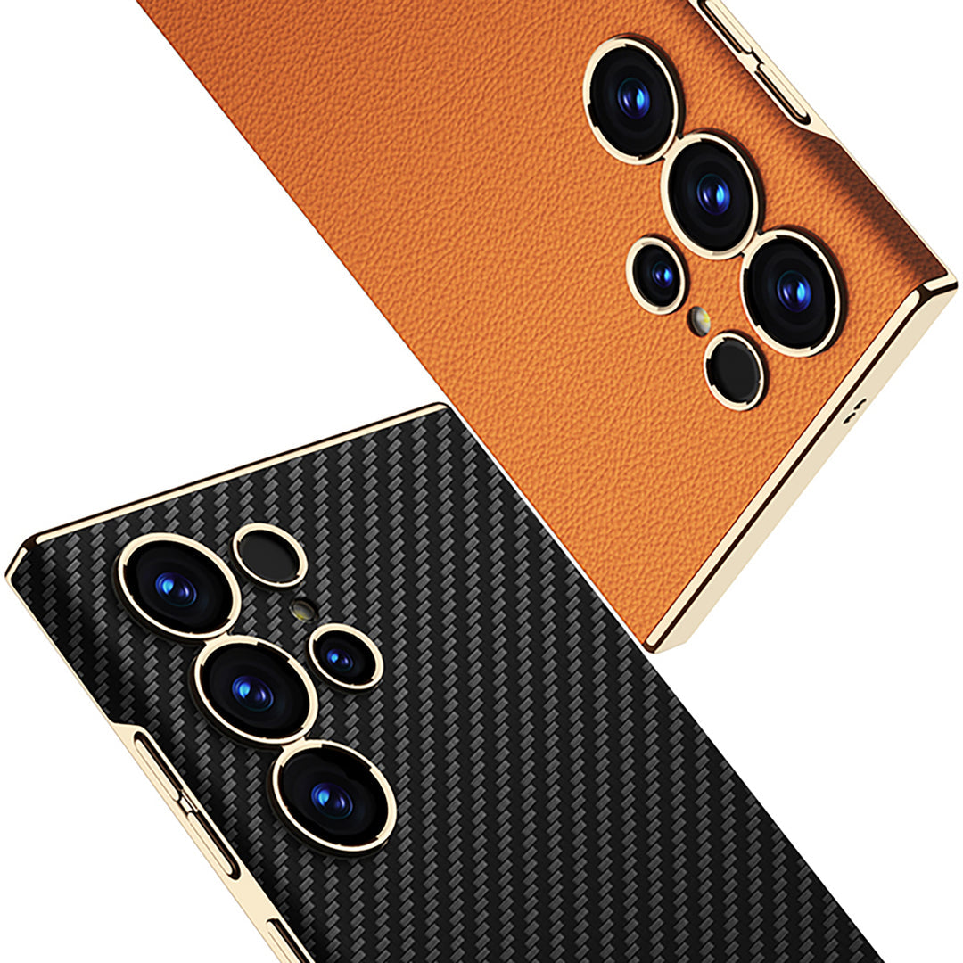 Samsung Galaxy S25 Ultra Chrome Edge Leather Case Mobile Case by CoverMeUp - Style 12