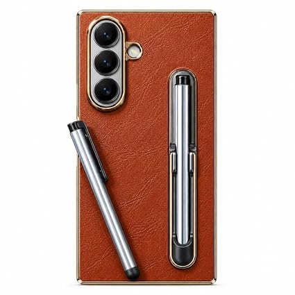 Leather Texture Finish S Pen Holder Case Compatible with Samsung Galaxy Z Fold 8 Series