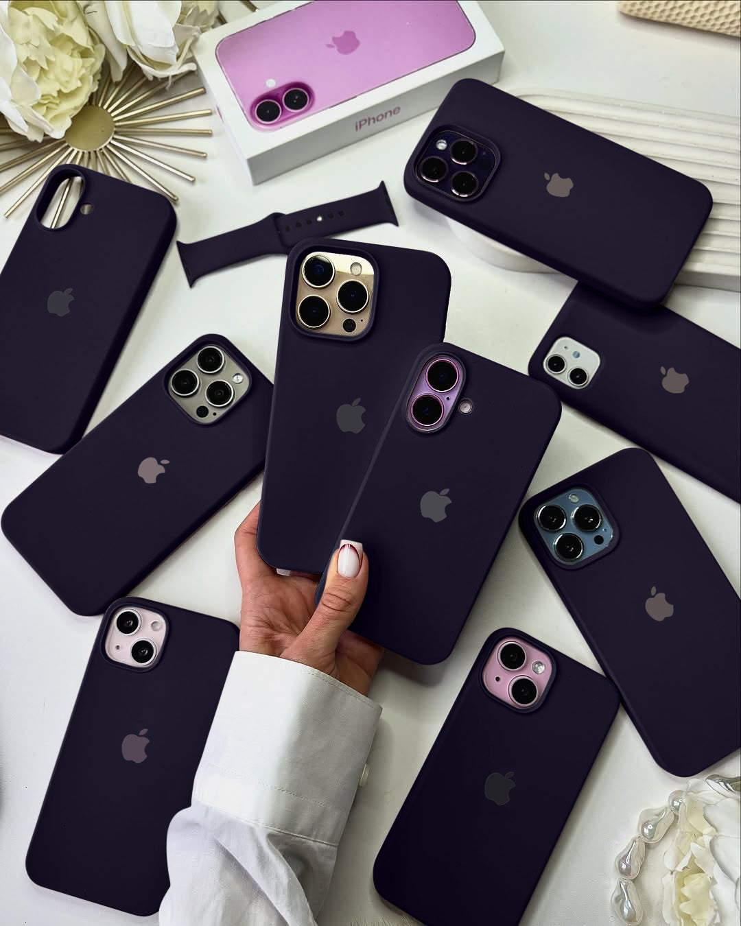 Liquid Silicon iPhone Case - Midnight Plum