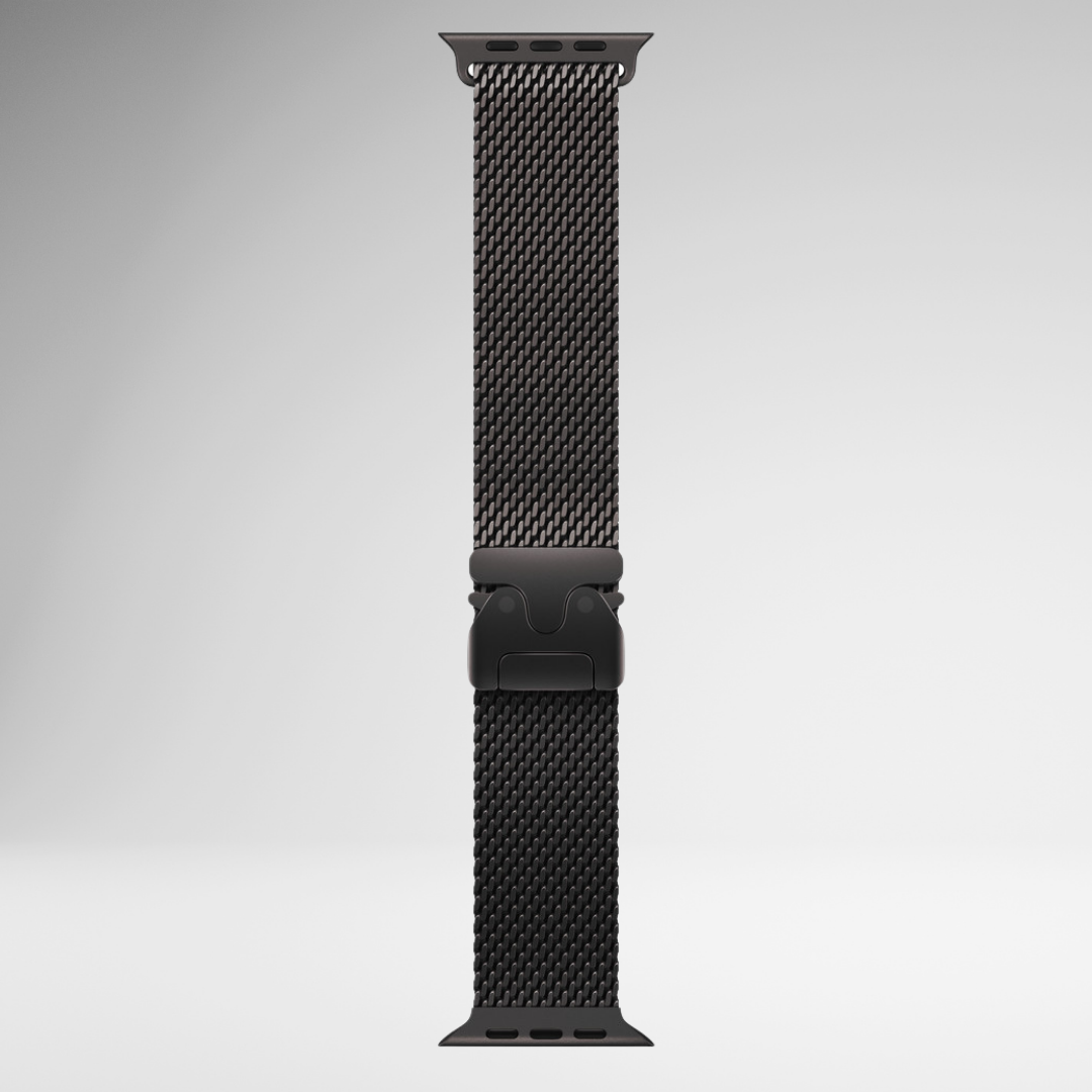 Milanese Loop Chain for iWatch 10 Series (44/45/46/49 MM) (BLACK) Mobile Case by CoverMeUp - Style 2