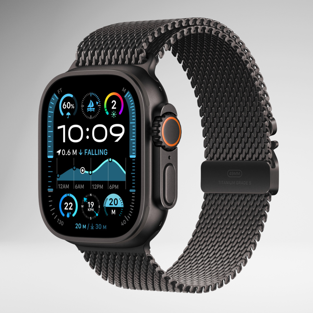 Milanese Loop Chain for iWatch 10 Series (44/45/46/49 MM) (BLACK)