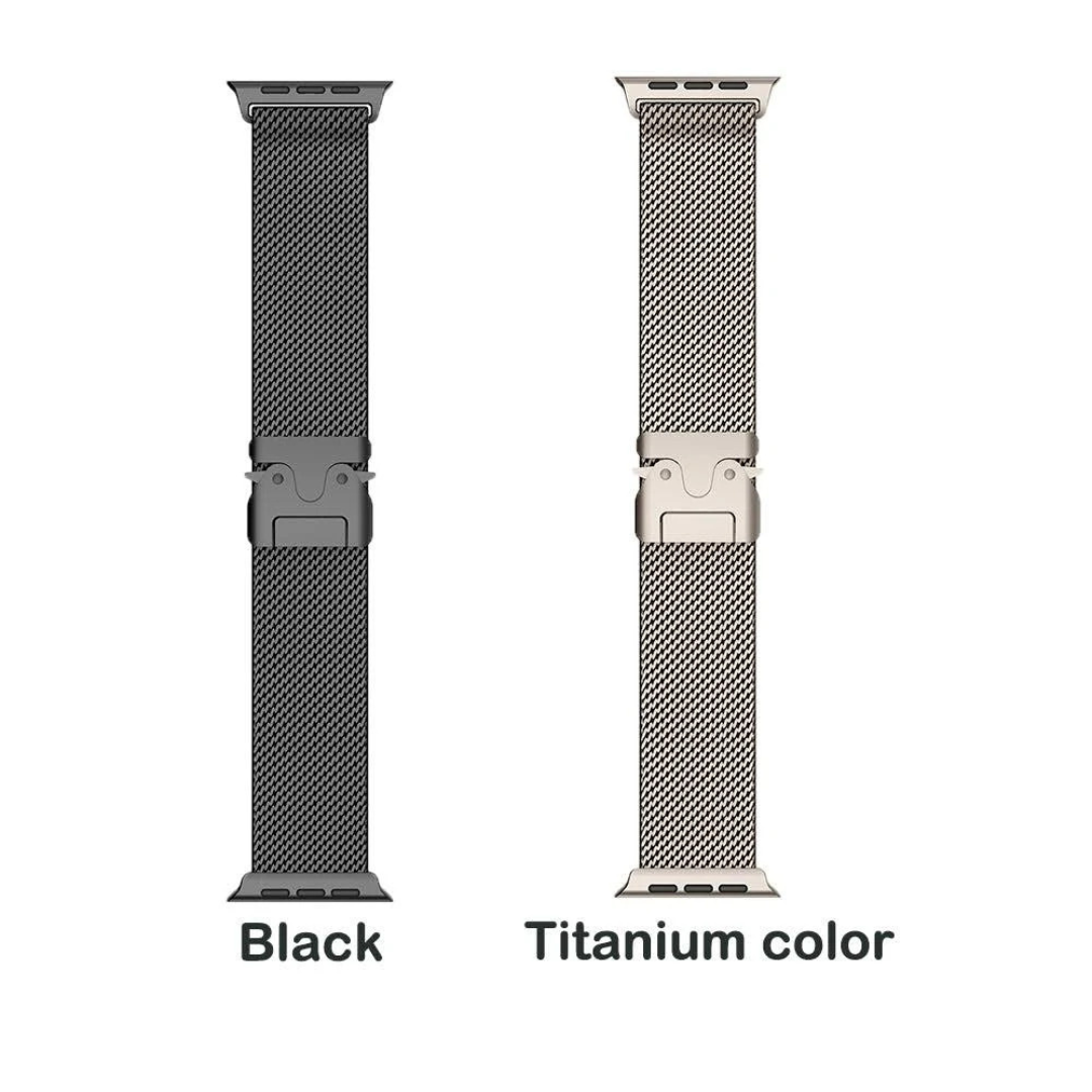 Milanese Loop Chain for iWatch 10 Series (44/45/46/49 MM) (BLACK) Mobile Case by CoverMeUp - Style 6