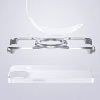 Protective Apple iPhone Back Cover - Minimalist Magnetic Metal Case for iPhone – MagSafe Compatible & Full Protection - Style 7