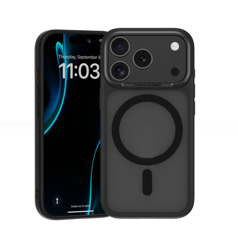 Protective Apple iPhone Back Cover - BENKS Mist Series Matte Finish Case for iPhone 17 Pro (BLACK)