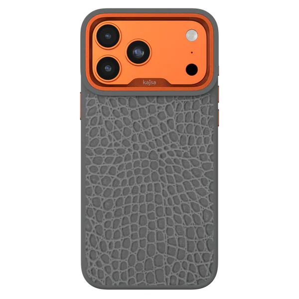Protective Apple iPhone Back Cover - KAJSA Genuine Leather Rock Pattern Back Case for iPhone 17 Pro (MagSafe Compatible)