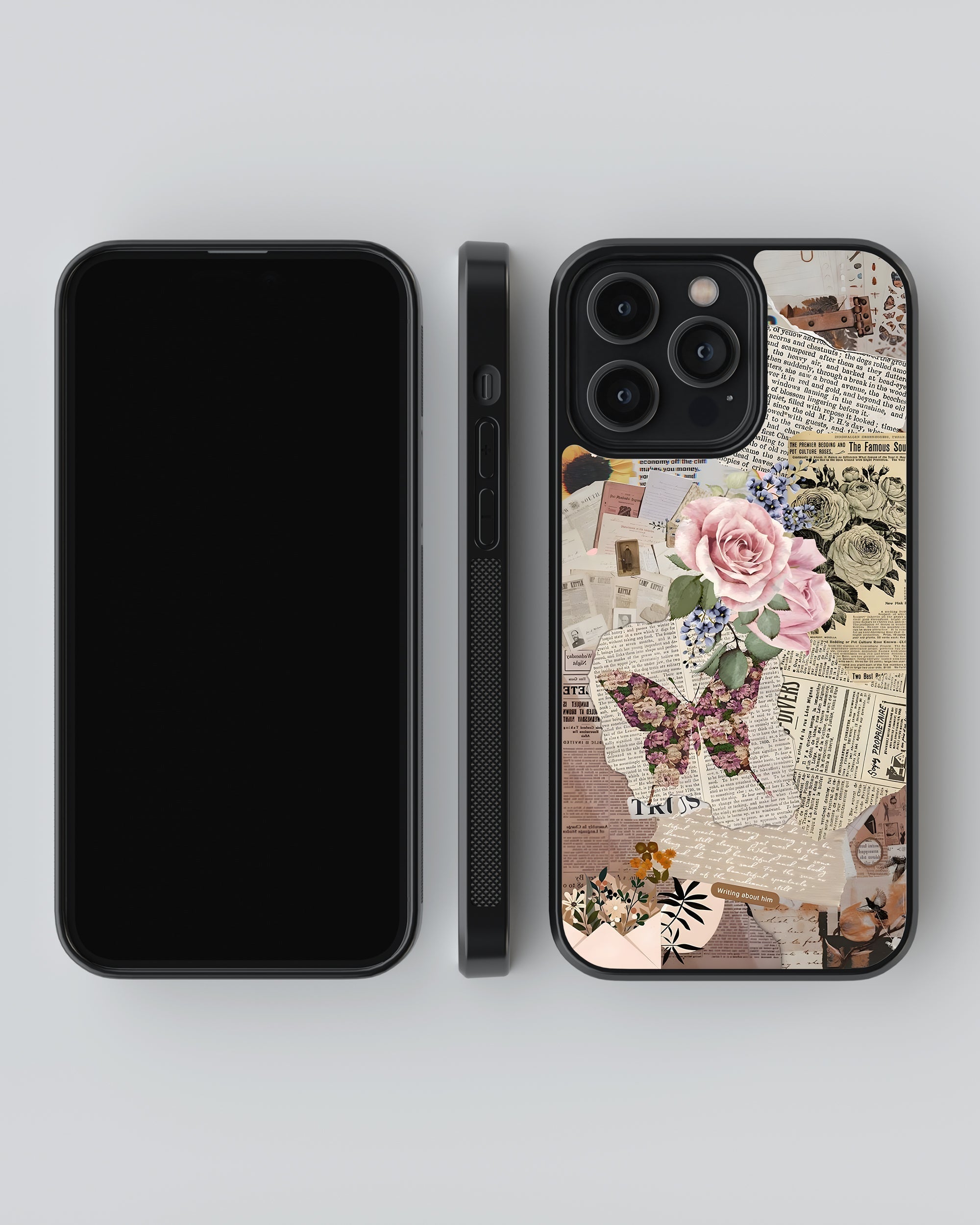 Girls Aesthetic Mobile Cover (Flowers and Pages) Mobile Case by CoverMeUp - Style 4