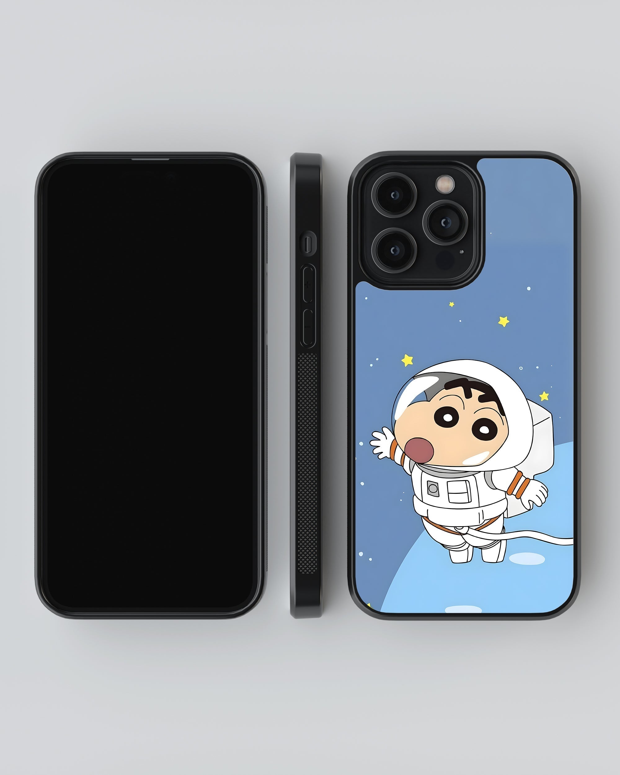 Crayon Shinchan Printed Shockproof Cover - Cartoon Mobile Cover (Space Shinchan) - Style 4