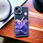 Protective Apple iPhone Back Cover - Purple Snow Mountain Print Cover for iPhone - Style 2