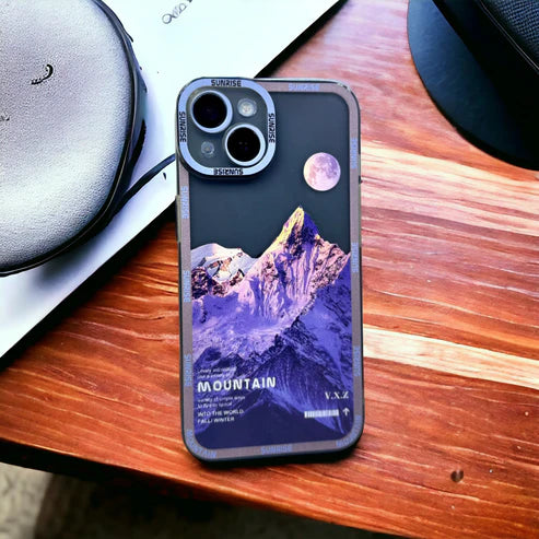 Purple Snow Mountain Print Cover for iPhone