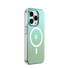 Protective Apple iPhone Back Cover - MultiColour 3D Reflection with Hydrophobic Coating Magsafe Case for iPhone 15 Pro Max (Light Green)