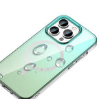 Protective Apple iPhone Back Cover - MultiColour 3D Reflection with Hydrophobic Coating Magsafe Case for iPhone 15 Pro Max (Light Green) - Style 2