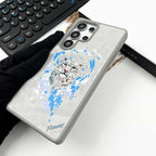 Nimmy Premium Embroidered Leather Case - Samsung Galaxy S25 Ultra Nimmy Official Embroidery Leather Case with Magsafe - White - Style 3