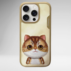 Nimmy Premium Embroidered Leather Case - NIMMY Big Eyes Series with Metal Camera Ring for the iPhone 16 series