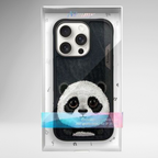 Nimmy Premium Embroidered Leather Case - NIMMY Big Eyes Series with Metal Camera Ring for the iPhone 16 series - Style 4