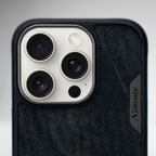 Nimmy Premium Embroidered Leather Case - NIMMY Big Eyes Series with Metal Camera Ring for the iPhone 16 series - Style 2