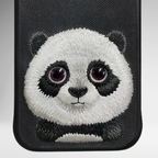 Nimmy Premium Embroidered Leather Case - NIMMY Big Eyes Series with Metal Camera Ring for the iPhone 16 series - Style 3